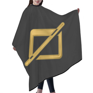 Personality  Blocked Gold Plated Metalic Icon Or Logo Vector Hair Cutting Cape