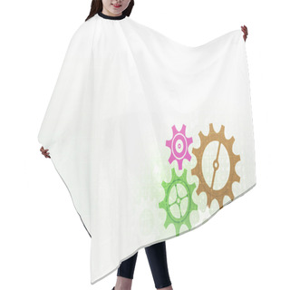 Personality  Backdrop With Gears And Cogwheels Hair Cutting Cape