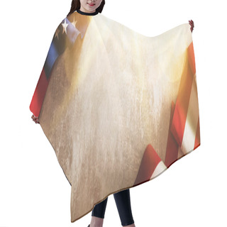 Personality  Flag United States Of America On Sunny Background Hair Cutting Cape