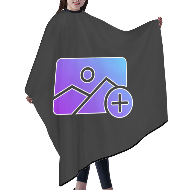 Personality  Add Blue Gradient Vector Icon Hair Cutting Cape