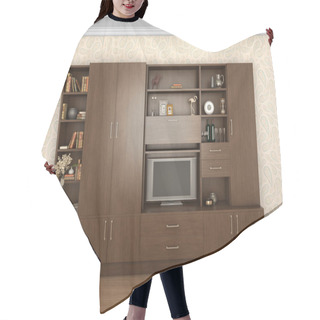 Personality  Big Cupboard Closed In Interior With Things; 3d Illustration  Hair Cutting Cape