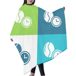 Personality  Bean Flat Four Color Minimal Icon Set Hair Cutting Cape