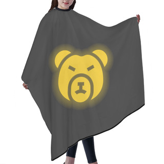 Personality  Bear Market Yellow Glowing Neon Icon Hair Cutting Cape
