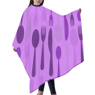 Personality  Cutlery Set Background, Seamless Hair Cutting Cape