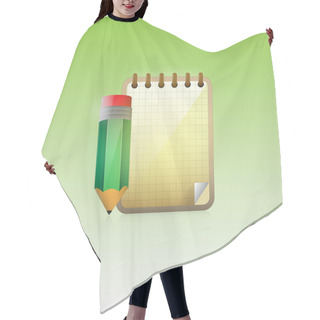 Personality  Notebook And Pencil Vector Hair Cutting Cape