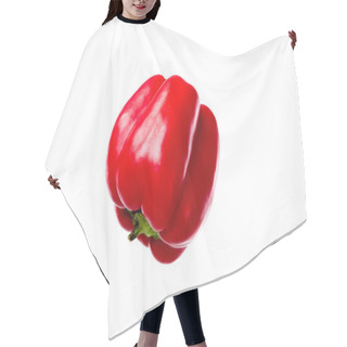 Personality  Close-up View Of Fresh Red Bell Pepper Isolated On White  Hair Cutting Cape