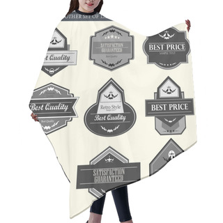 Personality  Retro Vector Labels And Badges Hair Cutting Cape