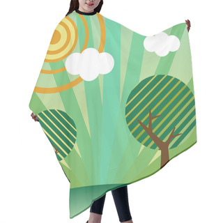 Personality  Retro Style Landscape Hair Cutting Cape
