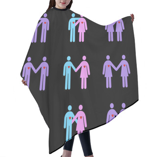 Personality  Diverse Couples Pictograms Hair Cutting Cape