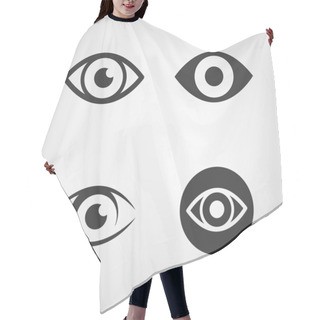 Personality  Eye Icons Set, Flat Design Hair Cutting Cape