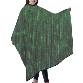 Personality  Green Digital  Code Numbers In Matrix Style Hair Cutting Cape