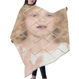Personality  Autistic Child Blurred Behind Pane Of Glass Hair Cutting Cape