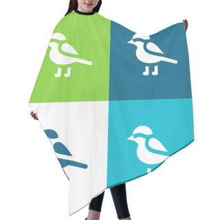 Personality  Bird Flat Four Color Minimal Icon Set Hair Cutting Cape