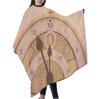 Personality  Composite Image Of Pocketwatch Hair Cutting Cape