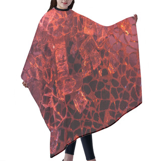 Personality  Top View Of Abstract Red And Black Ice Textured Background Hair Cutting Cape