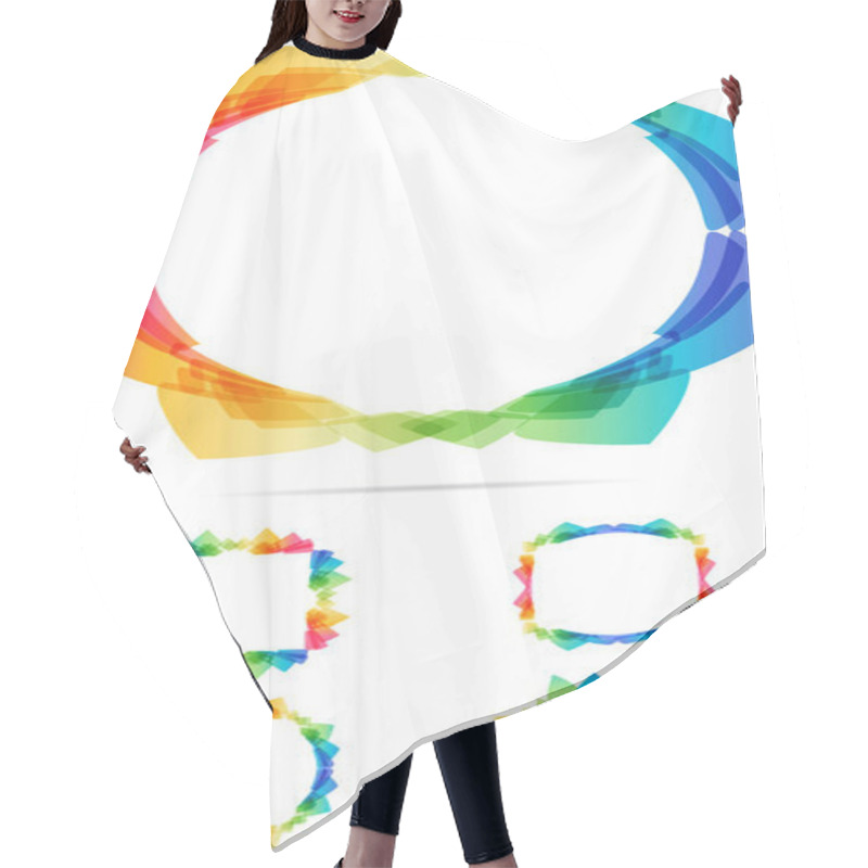Personality  Colorful tech frames set hair cutting cape