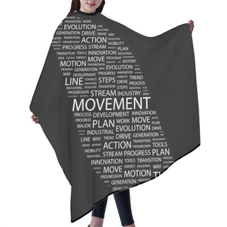 Personality  MOVEMENT. Word Collage Hair Cutting Cape