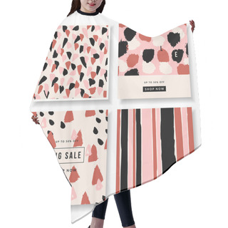 Personality  Abstract Design Square Templates Hair Cutting Cape