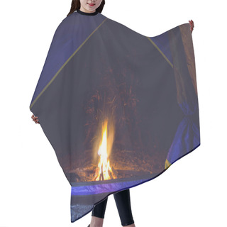 Personality  Bonfire And Camping Tent In The Forest Hair Cutting Cape