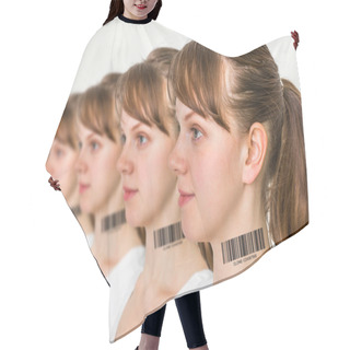 Personality  A Lot Of Women In A Row With Barcode - Genetic Clone Concept Hair Cutting Cape