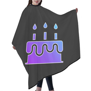 Personality  Birthday Cake Blue Gradient Vector Icon Hair Cutting Cape