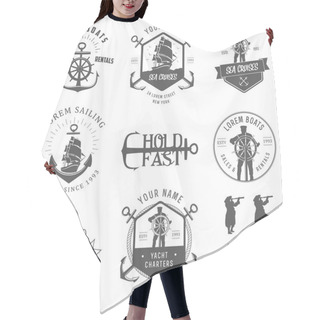 Personality  Set Of Vintage Nautical Labels, Icons And Design Elements Hair Cutting Cape