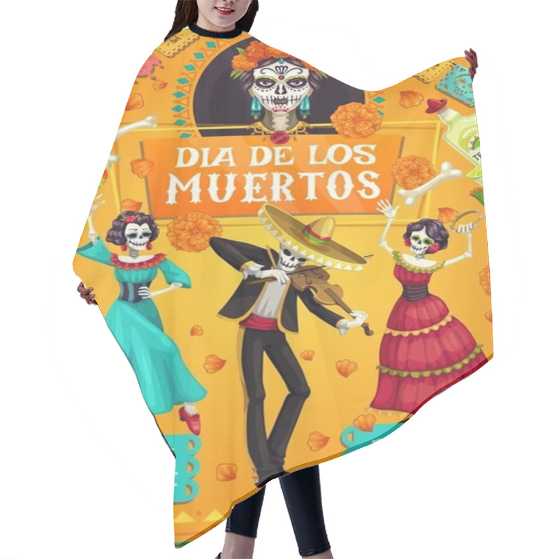 Personality  Dia de los Muertos Spanish Day of Dead party dance hair cutting cape