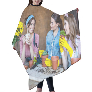 Personality  Women Planting Flowers Hair Cutting Cape