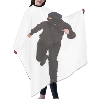 Personality  Bandit In Black Mask Running Away Hair Cutting Cape