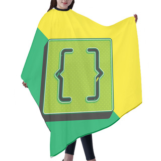 Personality  Brackets Green And Yellow Modern 3d Vector Icon Logo Hair Cutting Cape
