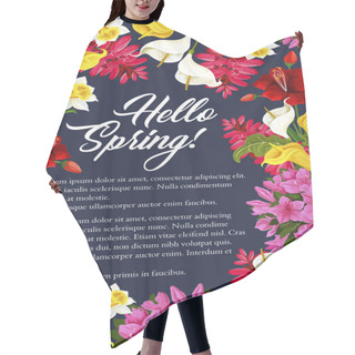 Personality  Vector Springtime Flowers Blooming Bunch Poster Hair Cutting Cape