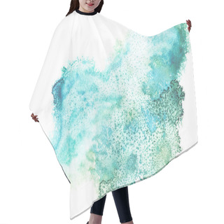 Personality  Abstract Painting With Bright Blue Paint Spots On White  Hair Cutting Cape