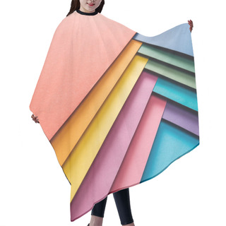Personality  Flat Lay Of Blue, Orange, Green, Burgundy, Yellow, Pink And Purple Sheets Of Paper  Hair Cutting Cape