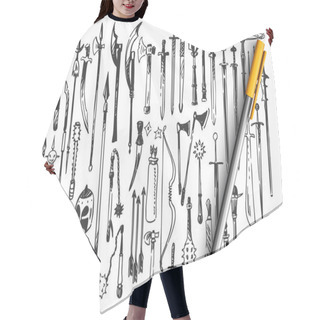 Personality  Weapons Doodle Set Hair Cutting Cape