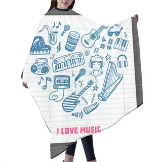 Personality  I Love Music Background. Hair Cutting Cape