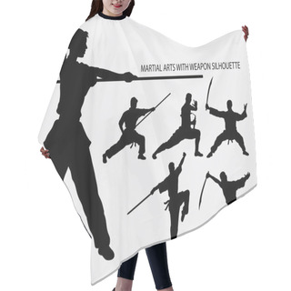 Personality  Wushu With Weapon Martial Arts Sport Silhouette Hair Cutting Cape