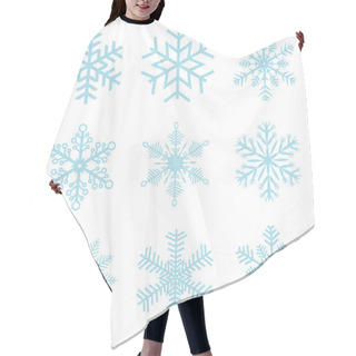 Personality  Collection Of Different Blue Snowflakes Hair Cutting Cape