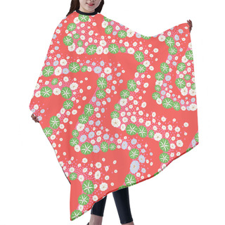 Personality  Seamless Japanese Floral Pattern Hair Cutting Cape
