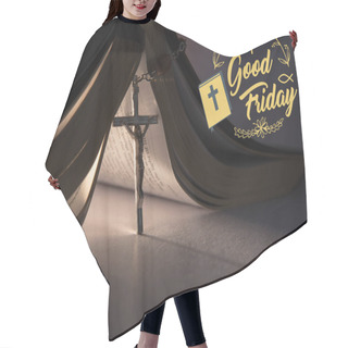 Personality  Easter Message Against Crucifix  Hair Cutting Cape