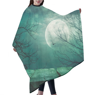 Personality  Halloween Background With Table Hair Cutting Cape