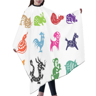 Personality  12 Animals Of Chinese Calendar Hair Cutting Cape