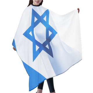 Personality  Close Up Of National Flag Of Israel Isolated On White Hair Cutting Cape