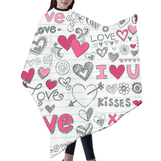 Personality  Valentine's Day Love And Hearts Sketchy Doodles Set Hair Cutting Cape
