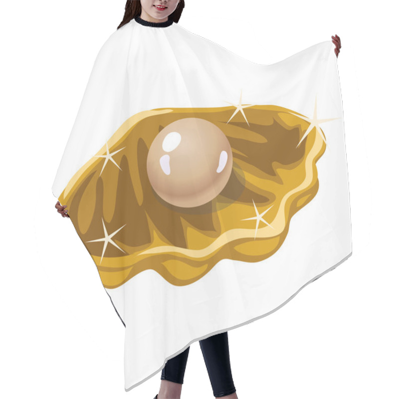 Personality  Single Beige Pearl In A Golden Shell Hair Cutting Cape