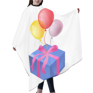 Personality  Vector Isolated Gift Boxes With Balloons Hair Cutting Cape