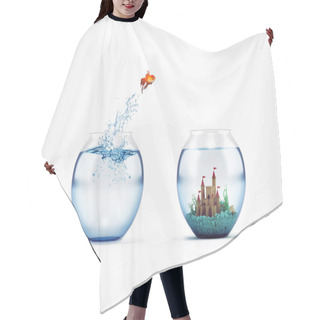 Personality  Goldfish Leaping In An Aquarium Hair Cutting Cape