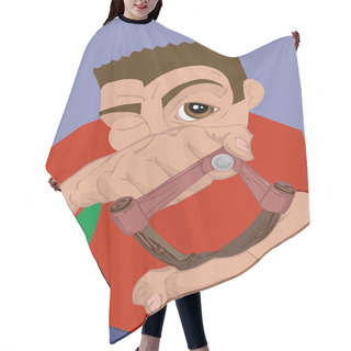 Personality  Slingshot Illustration Hair Cutting Cape