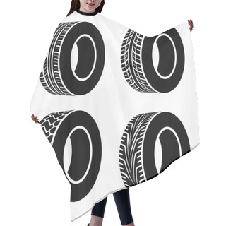 Personality  Black Tyre Symbols Hair Cutting Cape