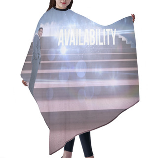 Personality  Availability Against Steps Against Blue Sky Hair Cutting Cape