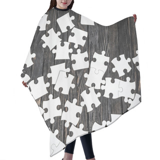 Personality  White Puzzle Pieces On Dark Background Hair Cutting Cape